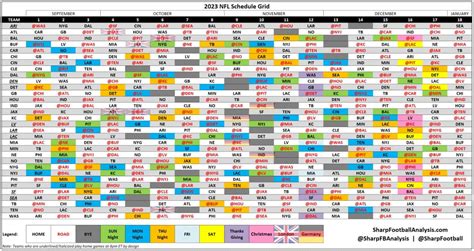 nfl schedule 2024 table